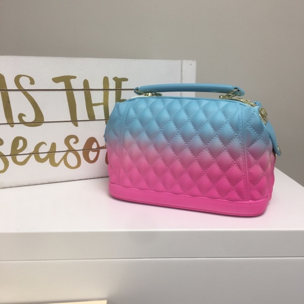 Ombre Multicolored Rainbow Jelly Bag Blue Pink